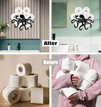 Octopus Toilet Tissue Holder,Animal Paper Holders,Decorative Metal Papers Holder,Funny Toilet Animal Storage for Bathrooms,Bathroom Paper Organizer for Extra 8 Rolls Wall Mounted Art Decor