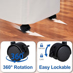 Slim Laundry Hamper with Lid and Wheels, Small Rolling Laundry Basket with Handle for Small Spaces, Tall Dirty Clothes Hampers for Dorm, Bathroom and Bedroom, 75L, Beige