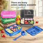 Bento Box Adult Lunch Box Kids,Lunch Containers for Adults/Kids/Toddler,5 Compartments Bento Lunch Box with Sauce Vontainers,Microwave & Dishwasher & Freezer Safe,BPA-Free (Navy)