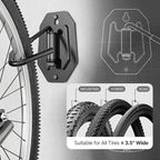 Swivel Bike Wall Mount, Heavy Duty Vertical Bike Rack with Fixed Hooks for Garage Storage, Wall Mounted Bicycle Hangers Holds up to 77 lbs for Indoor, 2 Pack