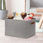 DULLEMELO Storage Baskets Large 16"x12"x12" Tall Rectangular Baskets Fabric Storage Bins for Organizing [1 Pack] Collapsible Linen Shelf Baskets for Clothes, Toys, Closet, Laundry (Grey)