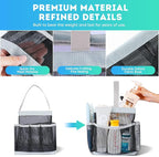 EUDELE Mesh Shower Caddy Portable for College Dorm Room Essentials,Shower Caddy Dorm with 8-Pocket Large Capacity for Beach,Swimming,Gym,Travel essentials