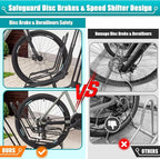 Floor Bike Stand, Bike Rack Safeguard Disc Brakes & Derailleurs, Waterproof Bike Holder Road/Kids/MTB Bicycles, Fits 12"-29" Tires, Upgraded 0.63" Steel Tubes, Indoor Outdoor Garage (for 4 Bikes)