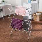 Honey-Can-Do Commercial Accordion Wood Drying Rack, Chrome, for Storage