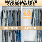 MIZGI 50 Pack Gray Velvet Hangers - No Shoulder Bumps, Heavy Duty Non-Slip Chrome Hooks for Jackets, Coats, Pants
