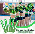 Kigeli 30 Pcs Spirit Clips Cheer Pins Cheerleader Gifts Clothes Pins for Backpacks Competition Glittered for Team Cheer Gifts Stuff Supplies Party Favors Accessories Bulk(Green,Shiny)