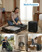 2-Pack Vacuum Seal Bags for Clothing Travel with Portable USB-Powered Pump, Triple Your Space, Reusable Space Saver Compression Bags for 19"- 22" Luggage Suitcase & Home Storage (Carry-on)