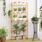 Tangkula Bamboo Over The Toilet Storage, 3-Tier Over Toilet Organizer Rack with 5-Position Adjustable Shelves, 3 Hooks, Adjustable Bottom Bar, Laundry Room Shelf, 28.5" Wide Bathroom Space Saver