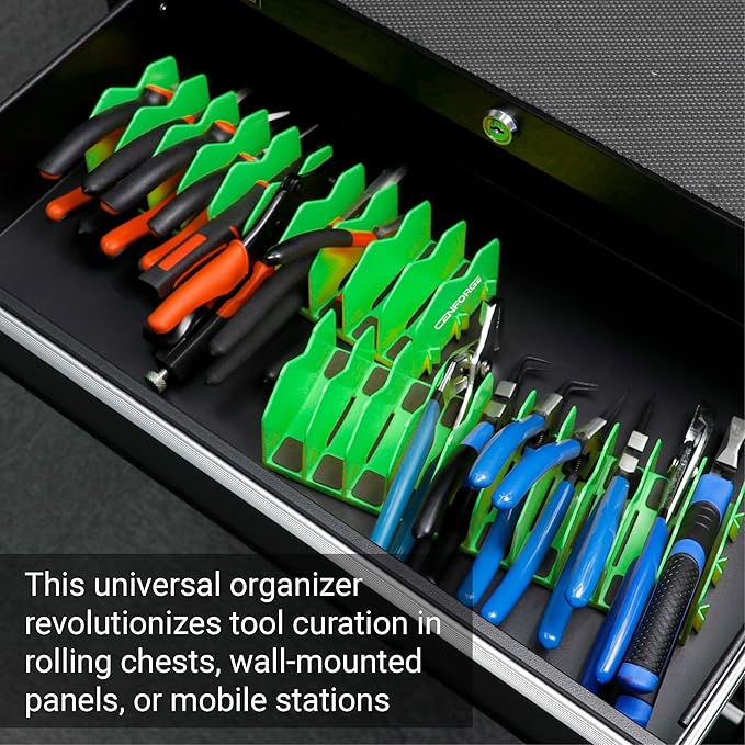 Cenfoge Plier Organizer, Plier Rack, Plier Holder and Cutter Organizer with Non-Slip Rubber Base, PlierOrganizer for Tool Box Drawer, 40 Slots, Tool Storage, Plier Rack (4 PC-Green)