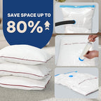 Simple Deluxe 8 Jumbo Space Saver Bags, Vacuum Storage Bags, Vacuum Seal Bags with Hand Pump for Comforters, Blankets, Bedding, Pillows and Clothes