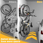 TORACK BIKEPAL No Lifting Swivel Bike Racks, Space Saving Wall Mounted Bike Holder for Garage, Bike Wall Hangers for Vertical Bike Storage (4 Pack)