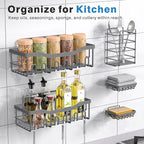 EUDELE 5-Pack Rustproof Stainless Steel Shower Caddy – No Drill Adhesive Bathroom Organizer with Large Capacity, Spacious Shower Shelves for Inside Shower, Kitchen & Home Decor Storage-XL Size