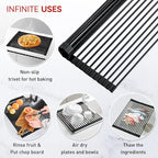 MERRYBOX Roll Up Dish Drying Rack Silicone Wrapped Over The Sink Dish Drying Rack Multipurpose Foldable Sink Drying Mat Anti-Slip & Anti-Rust Dish Rack for Kitchen, 17.5" x 13", Black