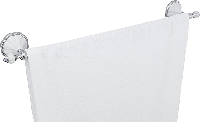 24" Towel Bar - White Porcelain & Chrome - Flora Series - 5 Year Warrantee