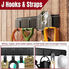66" Garage Tool Organizer Wall Mount,20 PCS Garage Organization and Storage System Carries 720lbs, Heavy Duty Wall Rack for Garden & Shed Tools, Fits 16" Wall Studs(4 Panels)