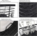TQVAI Kitchen Dish Drainer Rack with Drying Board and Full-Mesh Silverware Utensils Holder, Black