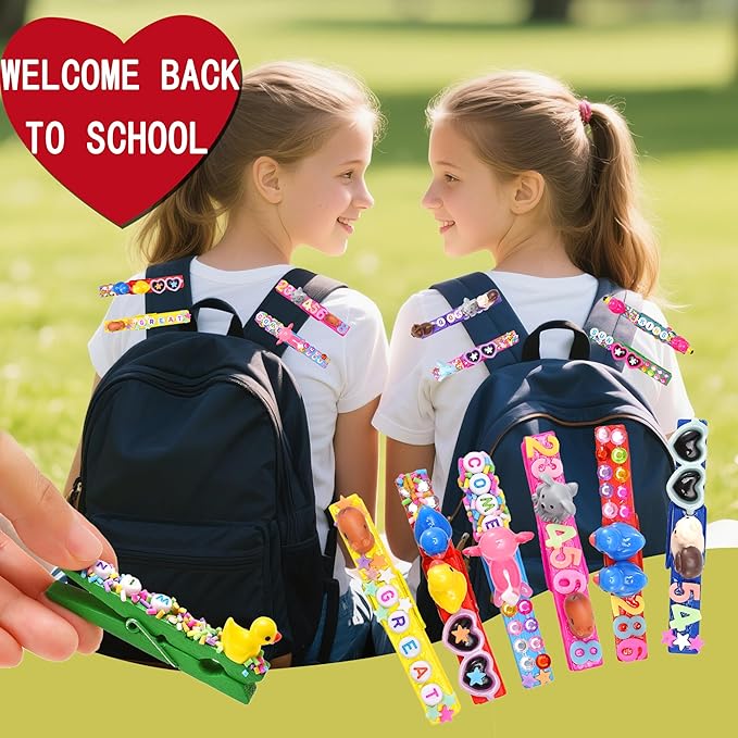 80 Set Cheer Pins Spirit Clips Include 140 Wooden Colored Clothes Pins Mini Resin Animals and 300 Self Adhesive Stickers Pen for Cheerleading Backpacks Cheer Gifts Bulk (Colorful)