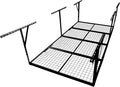 3x8FT Overhead Garage Storage Rack, Heavy-Duty Metal Garage Ceiling Storage Rack, 22"-40" Adjustable Ceiling Drop-Down, 600 lb. Loading Weight Capacity, Black Color