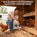 Egg Basket for Gathering Fresh Eggs, Round Egg Collecting Basket with Handle, Egg Holder Countertop Decor & K-Cup Organizer (Metal)