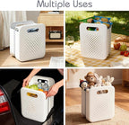 Large Collapsible Laundry Basket with Detachable Hanging Organizer, Space-Saving Wall-Mounted Hamper for Home, Dorms, RVs, Main Basket Measures 13" x 9.5" x 17.5" In