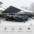 20x30 FT Heavy Duty Metal Carport with Galvanized Steel Roof & Frame - All-Weather Portable Garage Shelter for 3 Cars, Safe Boat Cover & Yard Protection