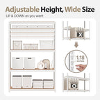 HOMEDANT House 48.1" W Deep 5 Tier Heavy Duty Garage Shelving Adjustable Metal Rack Storage Shelves Standing Shelf Unit Organizers Industrial Warehouse Basement White 2Pack
