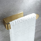 Taozun Adhesive Towel Rack/Hand Towel Holder, Gold Towel Holder for Bathroom Towel Bar Stick on Wall, Stainless Steel Brushed Towel Ring, 2 Packs