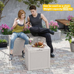 35 Gallon Resin Deck Box Outdoor Storage Box for Patio Furniture,Outdoor Cushions,Garden Tools and Pool Supplies,Waterproof,Lockable(Grey,35Gallon)