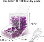 Laundry Pods Container with Spoon, Acrylic Candy Dispenser with 2 Lid, Dishwasher Pod Holder, Laundry Detergent Container, Laundry Organization for Laundry Room, Home, Office Used- Stand, 2pcs