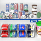 2 Pack Auto-Rolling Soda Can Organizer for Refrigerator/Fridge, Upgraded Soda Can Dispenser & Holder for Pantry Storage 10 Standard Size 12oz/ 11.2oz/ 355ml/ 330ml Drink Short Cans (Clear)