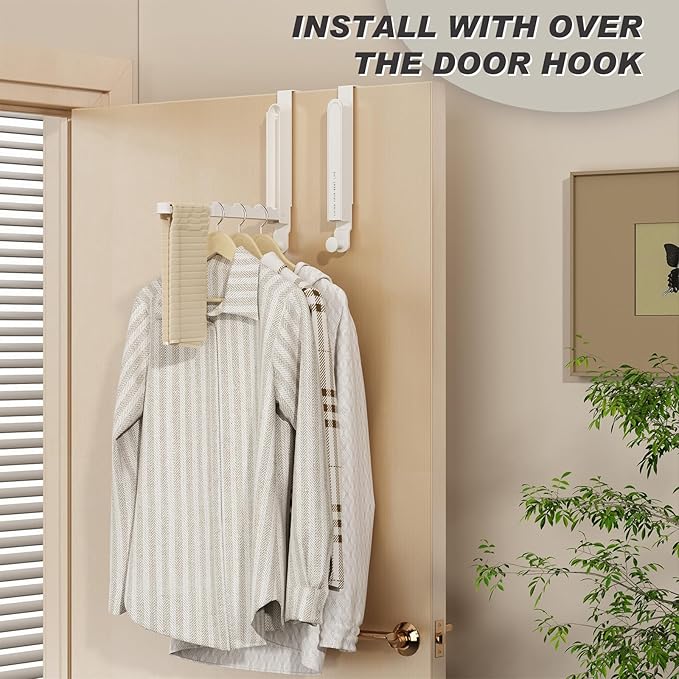 Over The Door Collapsible Drying Rack - Portable & Foldable, Indoor Small Hanging Clothes Drying Rack, White