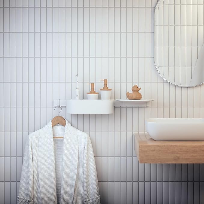 hansgrohe WallStoris Modern Shelf in Matte White, 27915700