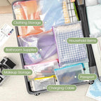 Smarpau 32pcs Zipper Pouch, 8 Sizes 8 Colors Mesh Zipper Pouches for Organizing, Waterproof Plastic Zipper Storage Bags for Board Game Storage, Travel, Office Supplies