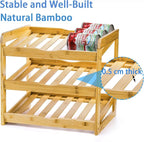 TOPZEA Soda Can Rack Organizer for Pantry, 3 Tier Bamboo Stackable Can Goods Storage Dispenser Shelf Canned Food Holder Stand for Kitchen Coutertop, Cabinet, Hold up to 36 Cans