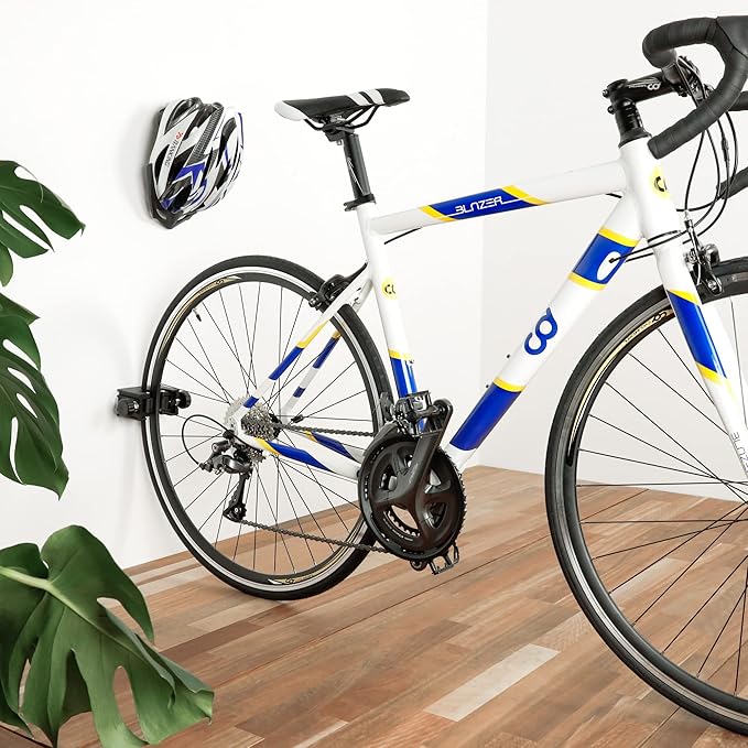 CyclingDeal Road Bike Bicycle Clip Storage Wall Mount Rack - Premium Quality Clip for Outdoor and Indoor - Safe & Secure for Road Hybrid Bikes - Store Bicycles in Garage or Home