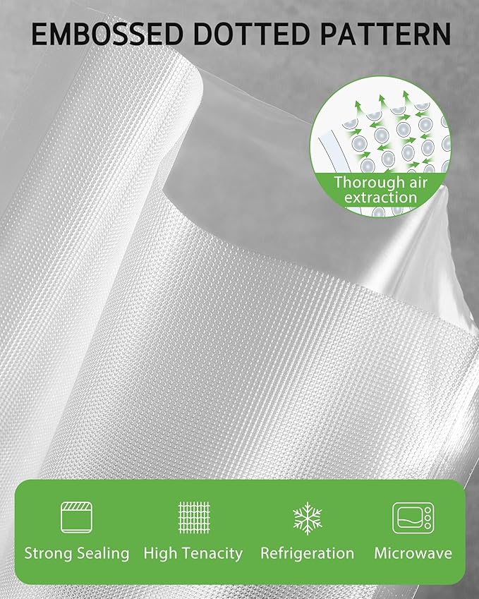 Syntus 11" x 100' and 8" x 100' Vacuum Sealer Bags for Food with Cutter, Vacuum Sealer Bags Roll Keeper BPA-free Heavy-duty Commercial Grade for Food Storage, Meal Prep and Sous Vide