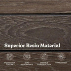 Keter Everwood 120 Gallon Resin Signature Collection Large Outdoor Storage Box for Patio Furniture, Outdoor Cushions, Garden Tools and Pool Gear, Walnut
