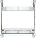 Double Wall Glass Shelf with Pre-Installed Rail - Polished Chrome - Oval Series - 5 Year Warrantee
