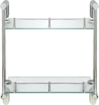 Double Wall Glass Shelf with Pre-Installed Rail - Polished Chrome - Oval Series - 5 Year Warrantee