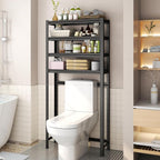 Over The Toilet Storage Shelves 5-Tier Metal Shelving Above Over Toilet Storage Shelf Adjustable Bathroom Organizers and Storage for Laundry Room, Balcony, Living Room, Kitchen, 77.4"H×35.4"W×11.8"D