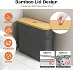 MinBoo Toilet Paper Basket, Storage with Lid, Toilet Paper Organizer for Bathroom, Free Standing Toilet Paper Holder with Storage,Gray