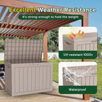 EasyUp 45 Gallon Outdoor Storage Box Waterproof, UV Resistant Deck Box Outdoor, Lockable Resin Deck Boxes for Garden Tools Equipment and Cushions, Gray