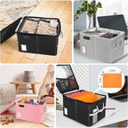TOMKID Fireproof File Cabinet with Lock, Fireproof Document Organizer Collapsible File Box Filing Cabinet with Handle for Letter Legal Folder Certifications (Orange-Upgrade)