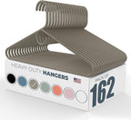 Neaties Heavy Duty Clothes Hangers 100+ Pack (162 Count) – Made in the USA – 8lb Capacity Plastic Hangers for Adult Clothing – Durable for Pants, Coats, Jackets, or Jeans – Gray