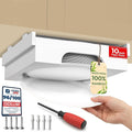 10 inch Paper Plate Dispenser Holder Bamboo Under Cabinet Vertical Rack for Kitchen Countertop Organizer Space Saver Shelf Lid Holder Counter Storage Can Dispenser Pantry Aid Caddy Estante (White)