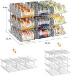 Can Organizer For Pantry 6 Tier*3 Canned Food Goods Organizer For Cabinet Clear Automatic Rolling Can Storage Organizer Pantry Holders Rack