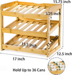 TOPZEA Soda Can Rack Organizer for Pantry, 3 Tier Bamboo Stackable Can Goods Storage Dispenser Shelf Canned Food Holder Stand for Kitchen Coutertop, Cabinet, Hold up to 36 Cans