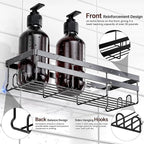WOWBOX Shower Caddies 4 Pack - Adhesive Hanging Shower Shelf - Bathroom Organizers and Storage, No Drilling Stainless Shower Shelves for Home Decor, Bathroom Accessories