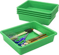 Storex Letter Size Flat Storage Tray – Organizer Bin for Classroom, Office and Home, Green, 5-Pack (62520A05C)