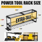 Power Tool Organizer Wall Mount, Heavy Duty Metal Tool Storage Rack Loads 320lbs, 8 Cordless Drill Holder 3 Layer for Garage, Workshop, Tool Room, Gift for Men